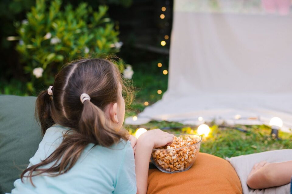 Mini Outdoor Kids Cinema on The Lawn